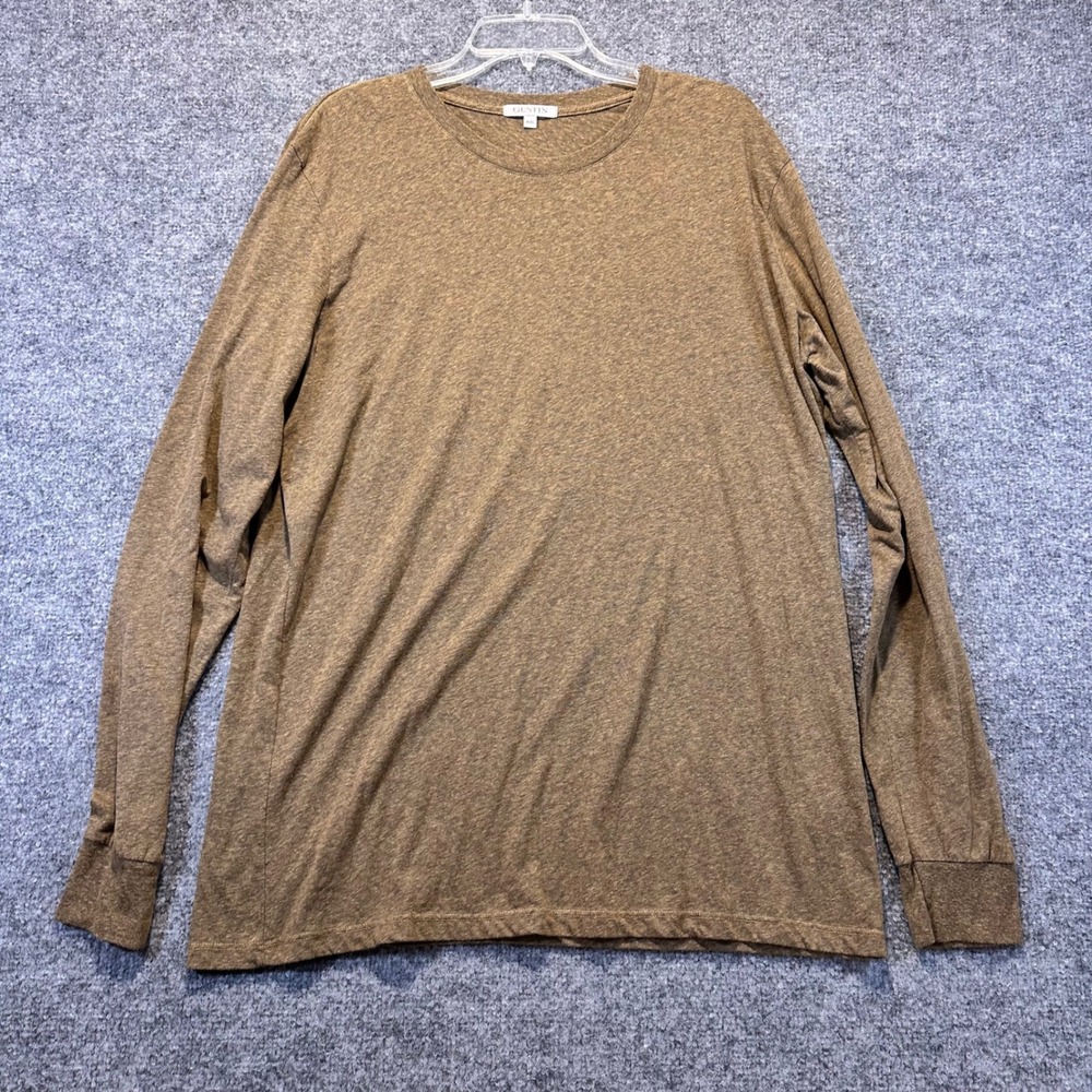 Gustin‎ Long Sleeve Tee Mens XXL Brown Heather Tri-Blend Heritage Minimalist